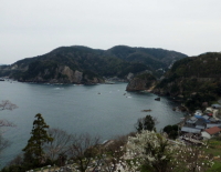 旅館のテラスから